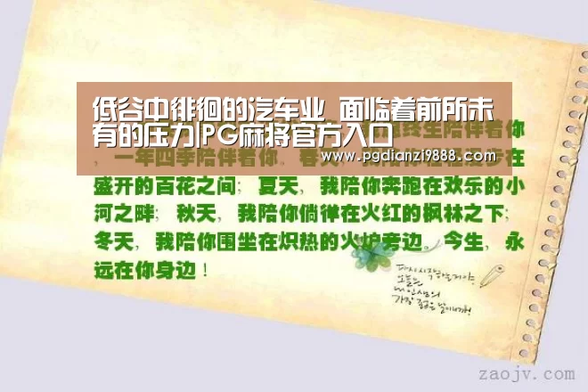 低谷中徘徊的汽车业 面临着前所未有的压力|PG麻将官方入口(图2) PG麻将官方入口